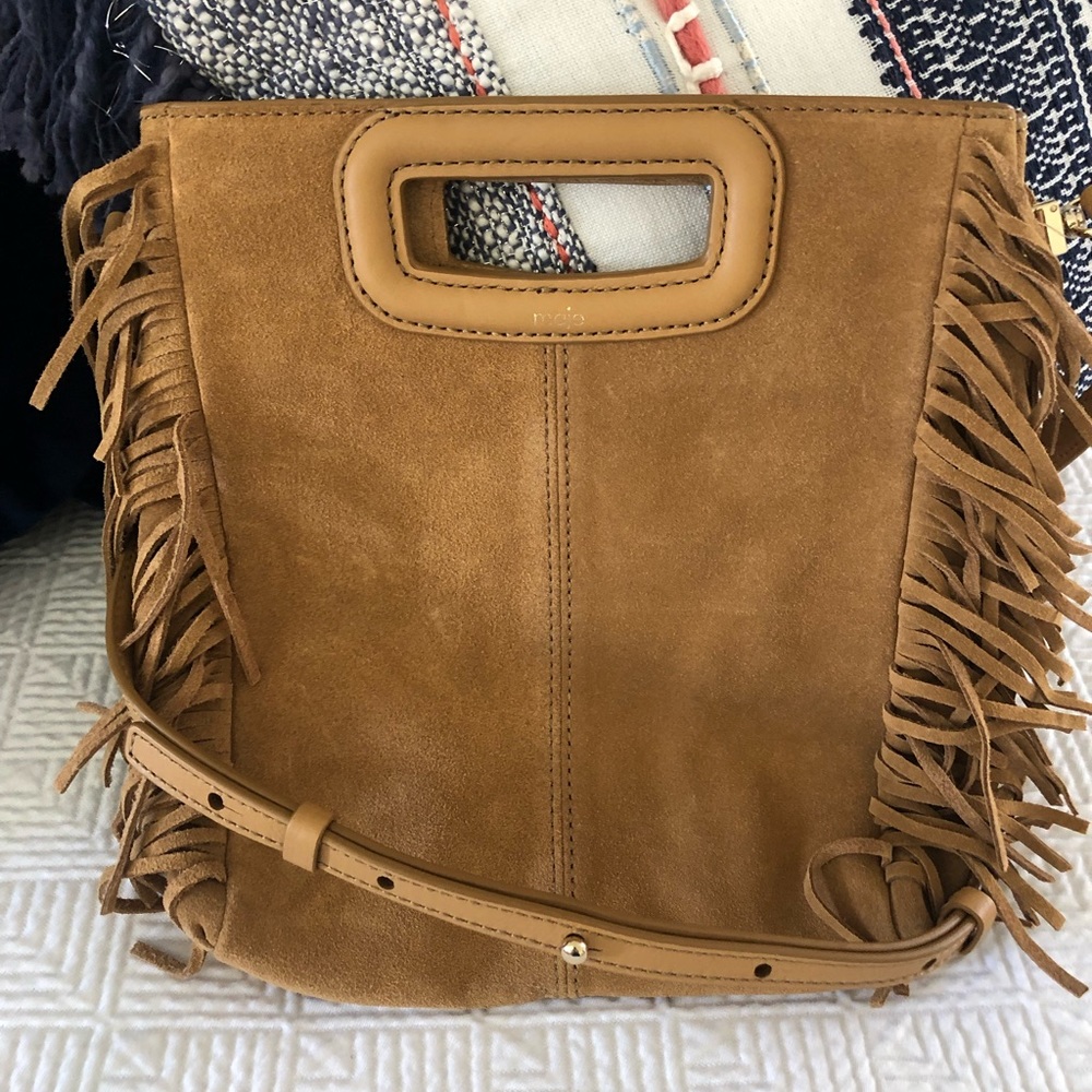 Maje suede fringe bag.